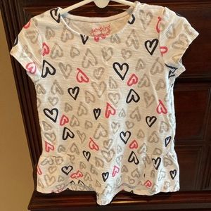 Toddler girl shirt. Pink. Black. Silver. Hearts. Size 3T. Hardly wore.